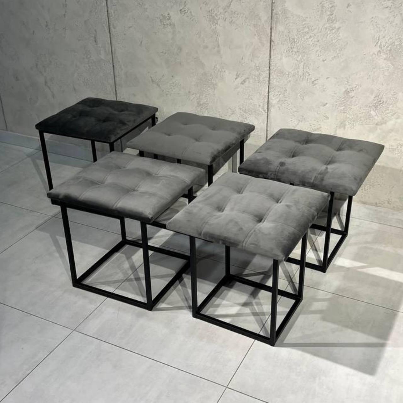 Пуф-трансформер велюровый 5в1 мягкий Темно-серый (000088975) - фото 3 Пуф-трансформер велюровый 5в1 мягкий Темно-серый (000088975) - фото 3