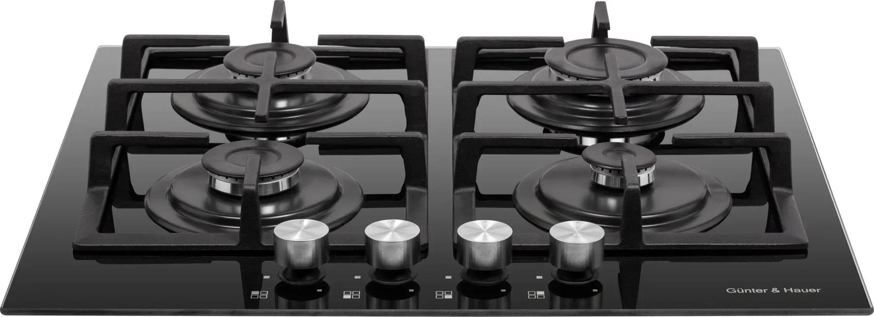 Газовая поверхность из закаленного стекла Gunter&Hauer GL 64 B надежная - фото 4 Газовая поверхность из закаленного стекла Gunter&Hauer GL 64 B надежная - фото 4