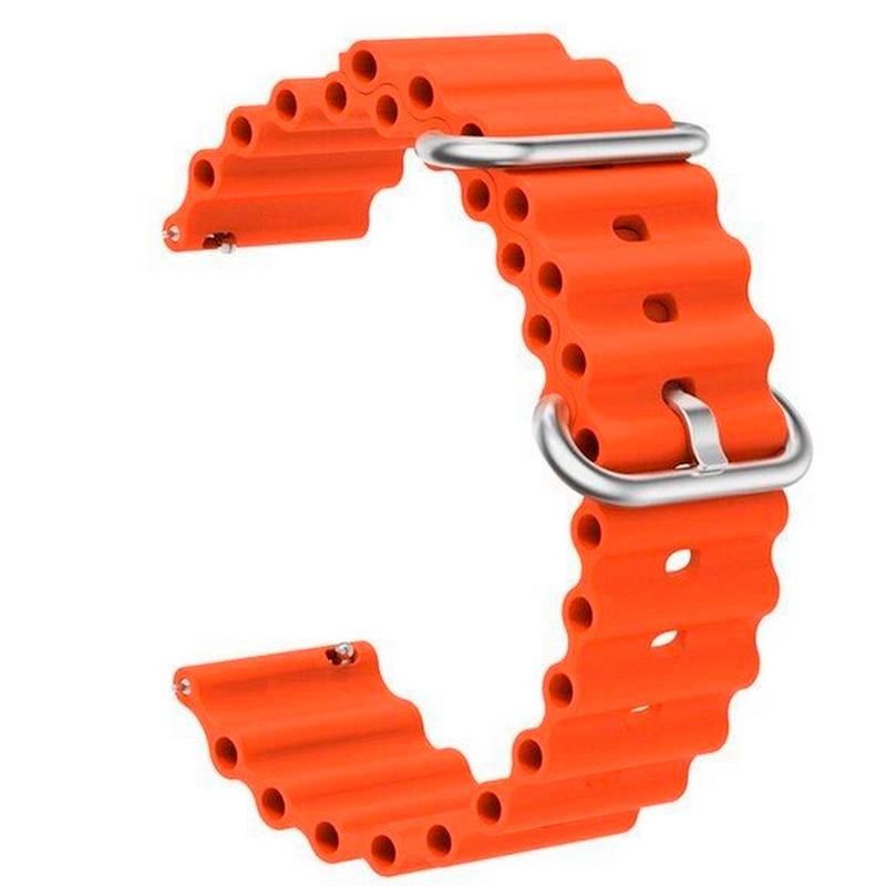 Ремінець силіконовий універсальний Ocean Band для годинника Amazfit Haylou Huawei Samsung 20 мм Orange (sr20L09 or)
