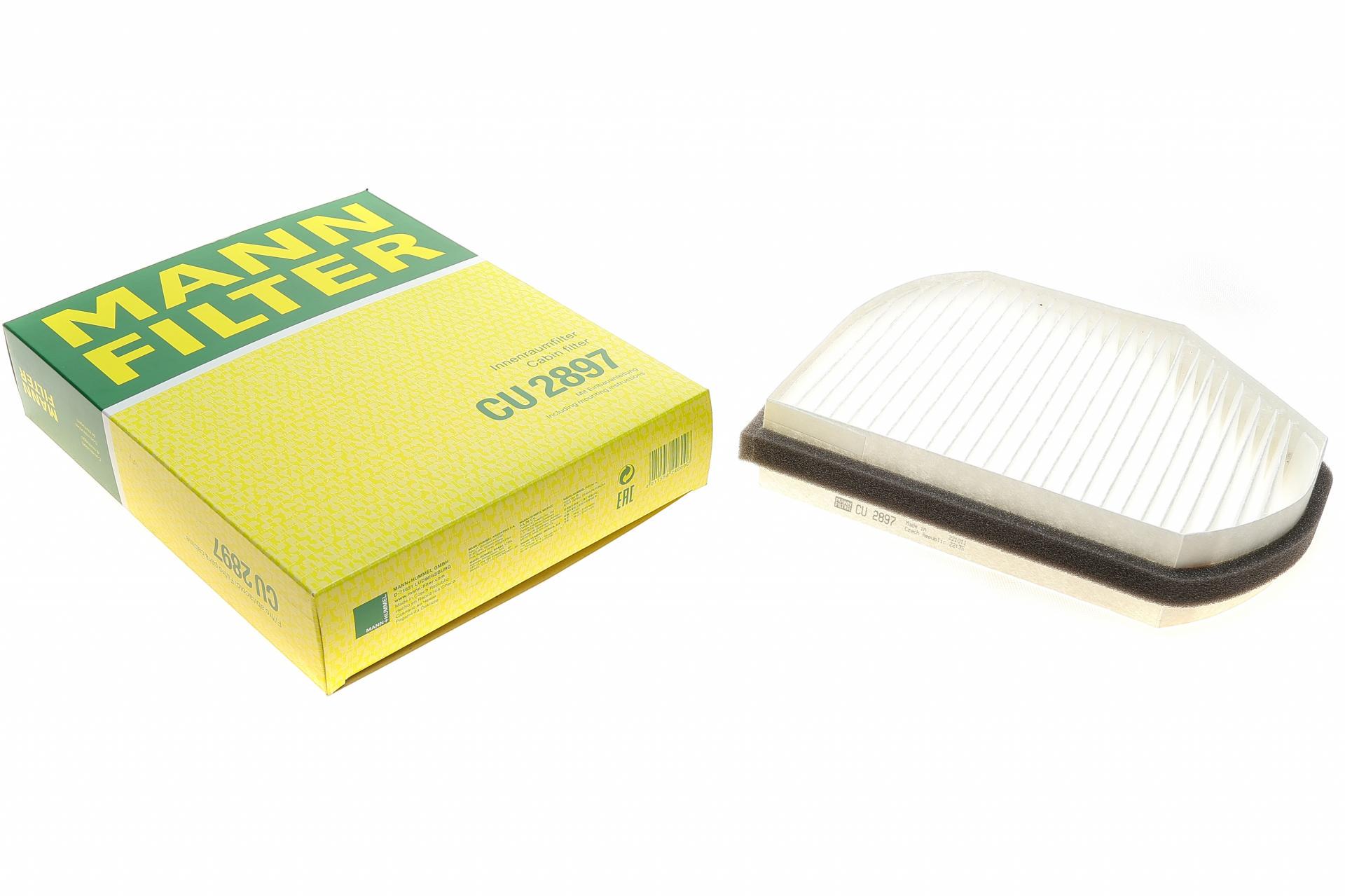 Фильтр салона Mann-Filter для MB E-class W210/CLK C208/SLK R170/C-class W202 93-04/Chrysler Crossfire 03-07 (CU 2897)