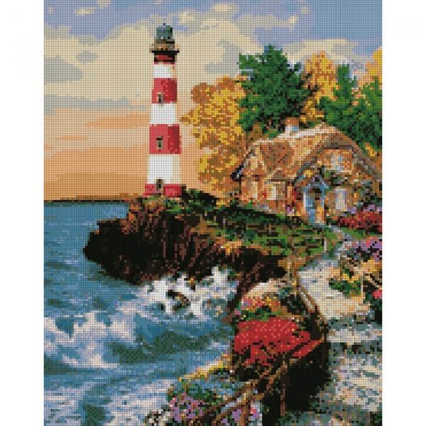 Алмазная мозаика Идейка Морская Дом у маяка 40х50 см холст на подрамнике (AMO7058-mt)