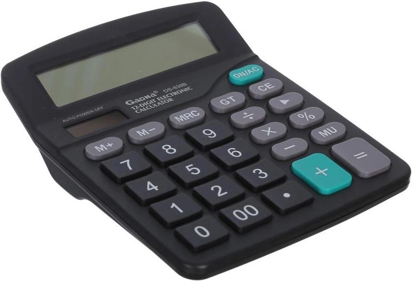 Калькулятор Gaona DS-838B настольный офисный 12 разрядный Black (de030754)