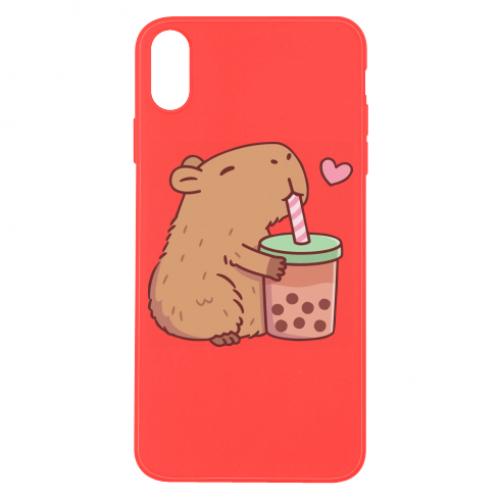 Чехол для iPhone X/Xs Boba tea capybara