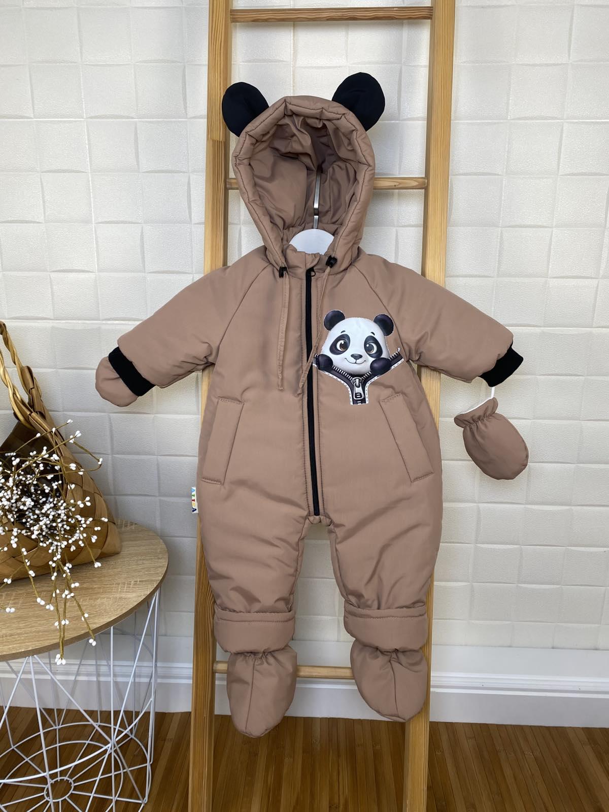 Комбинезон для новорожденных демисезонный Панда 74 см Коричневый (4293)