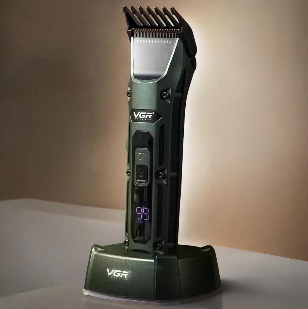 Машинка для стрижки волос VGR V-696 с насадками для изменения длины аккумуляторная 10 Вт.