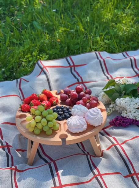 Столик винний на 4 келихи бук 35х35х17 см (008ст) - фото 6