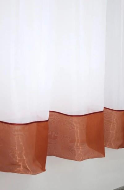 Шторки на кухню/балкон шифон 270х170 см Теракотовий/Білий (110к) - фото 3 Шторки на кухню/балкон шифон 270х170 см Теракотовий/Білий (110к) - фото 3
