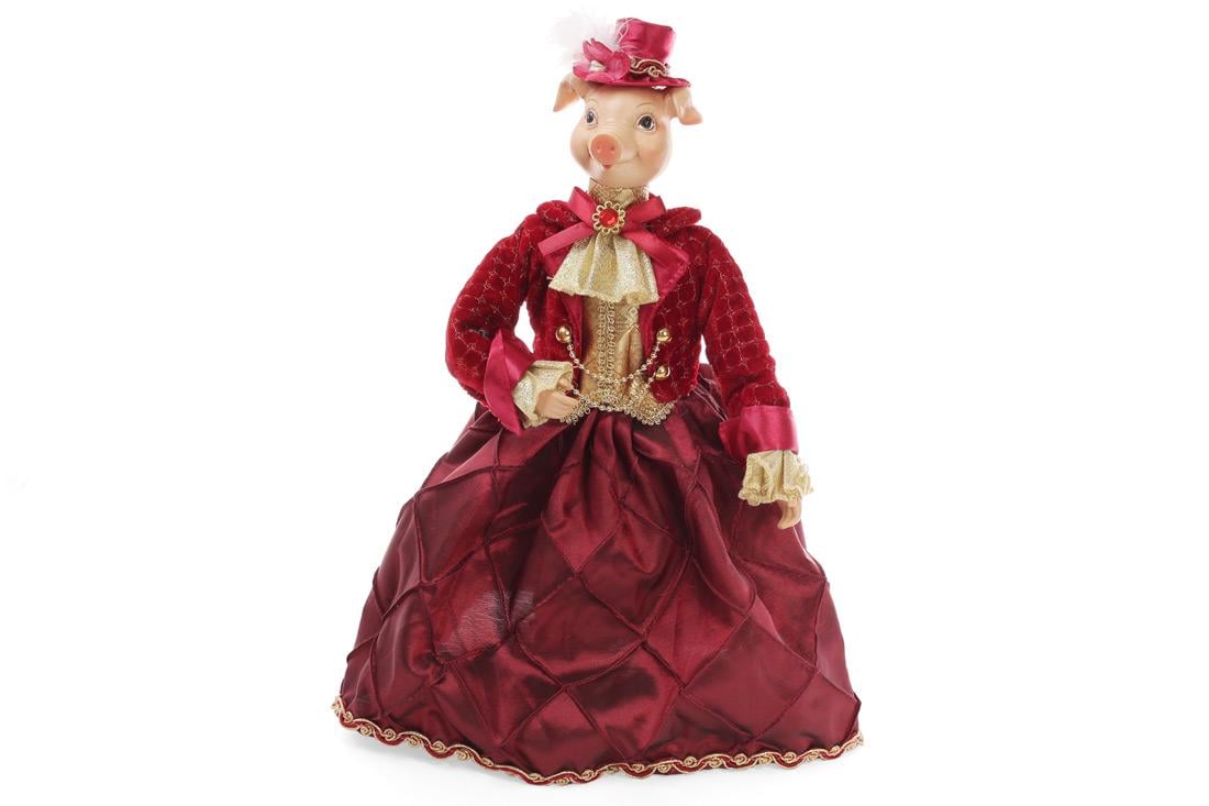 Фигурка мягкая новогодняя Свинья в платье BonaDi (NY14-430)