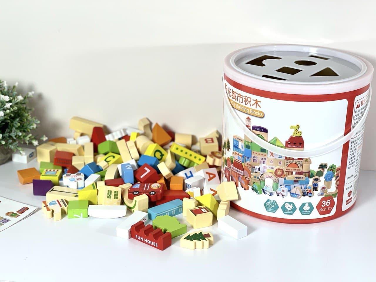 Деревянная развивающая игрушка город 120 пр. - фото 3