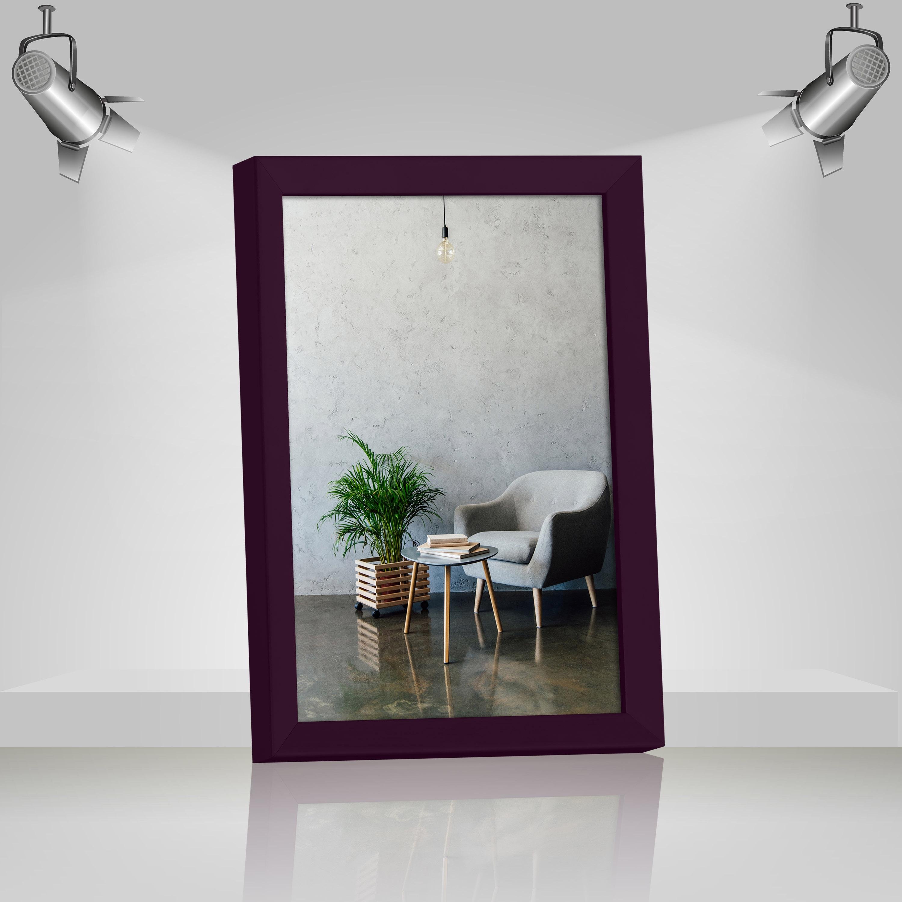 Фоторамка деревянная EmojiFrame 21х30 см А4 AH2220-02 антибликовое стекло 2 мм Фиолетовый - фото 2