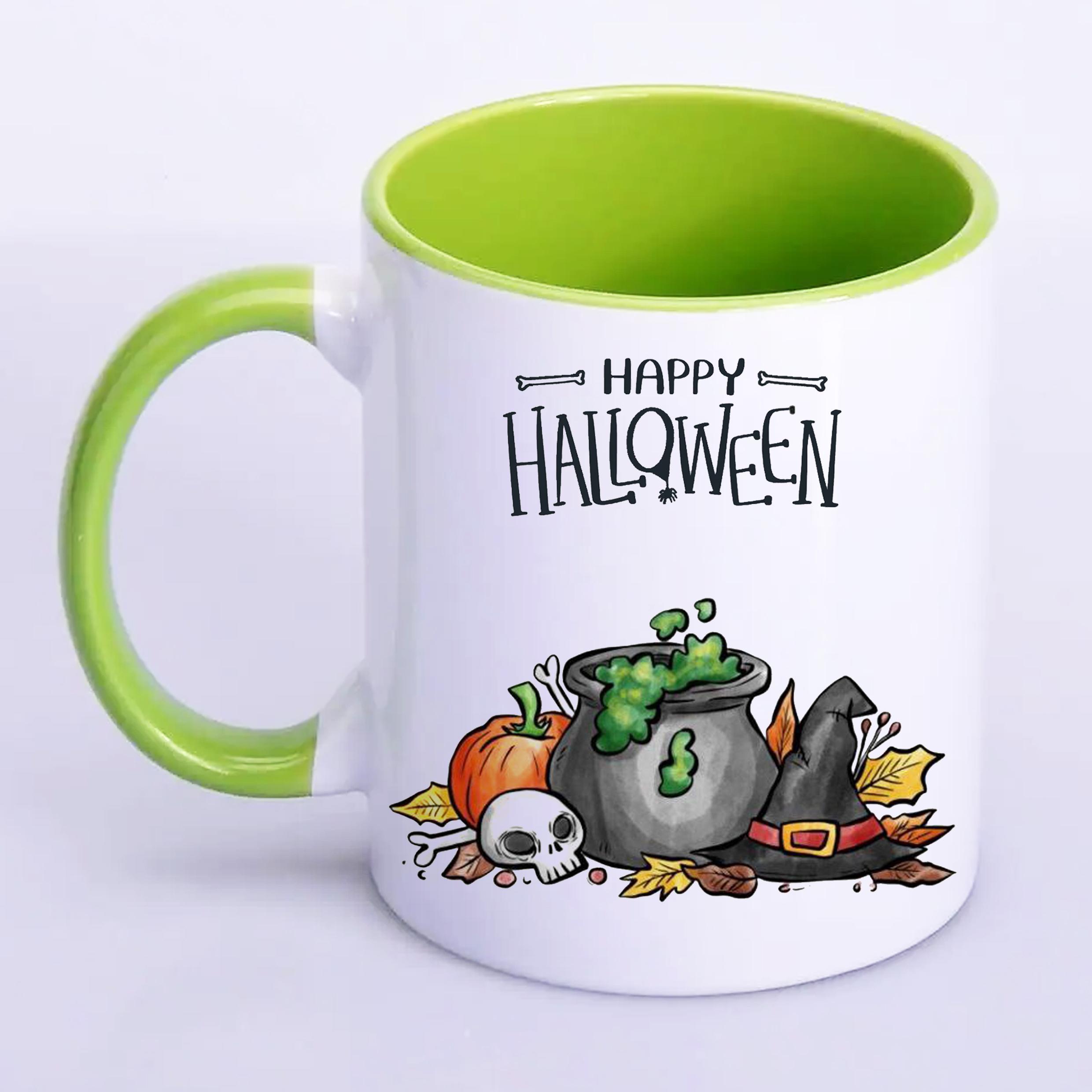 Чашка з друком Happy Helloween №3 330 мл Салатовий (20999) - фото 1