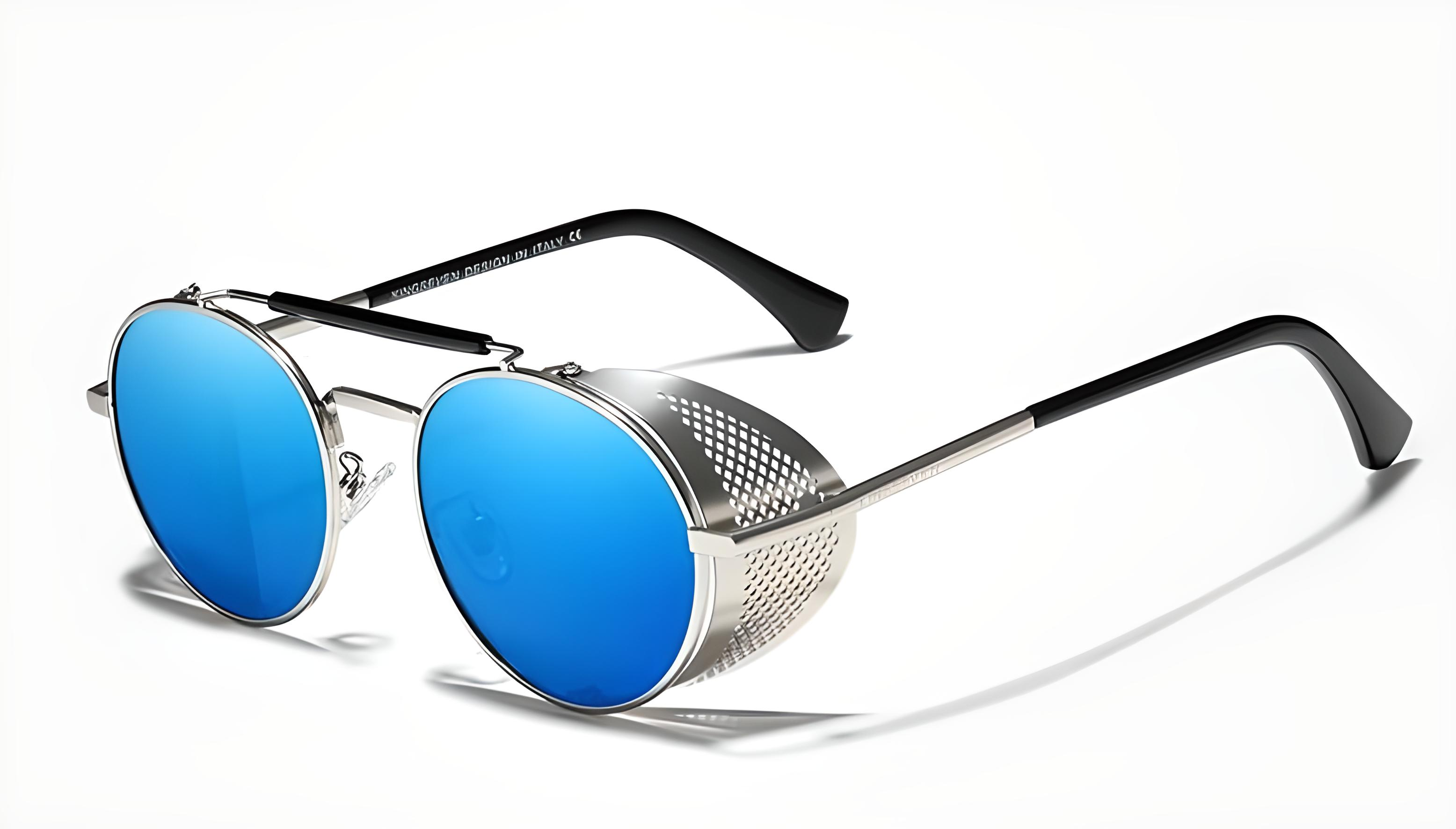 Солнцезащитные очки KINGSEVEN DESIGN N7550 Тишейды с поляризованными линзами Серебряный/Синий