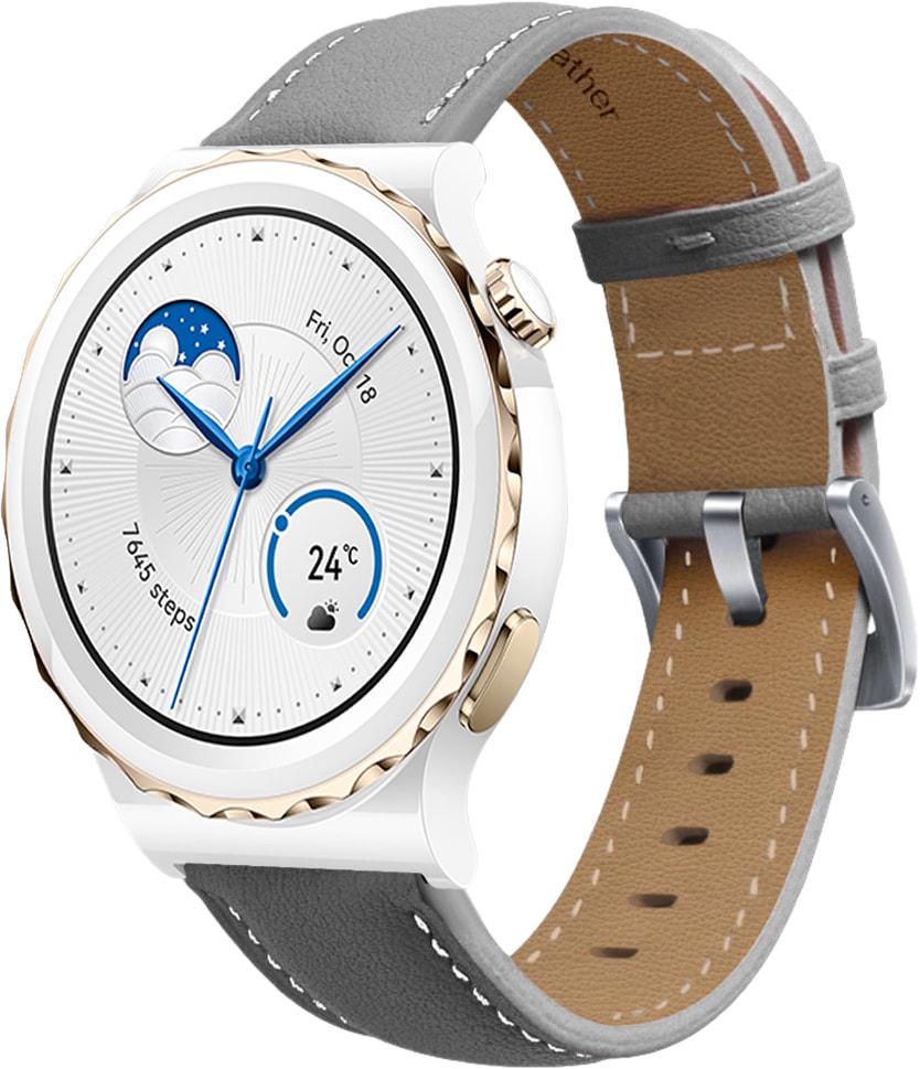 Ремешок кожаный Folsa для Huawei Watch GT3 Pro 43 мм Grey (37980-33)