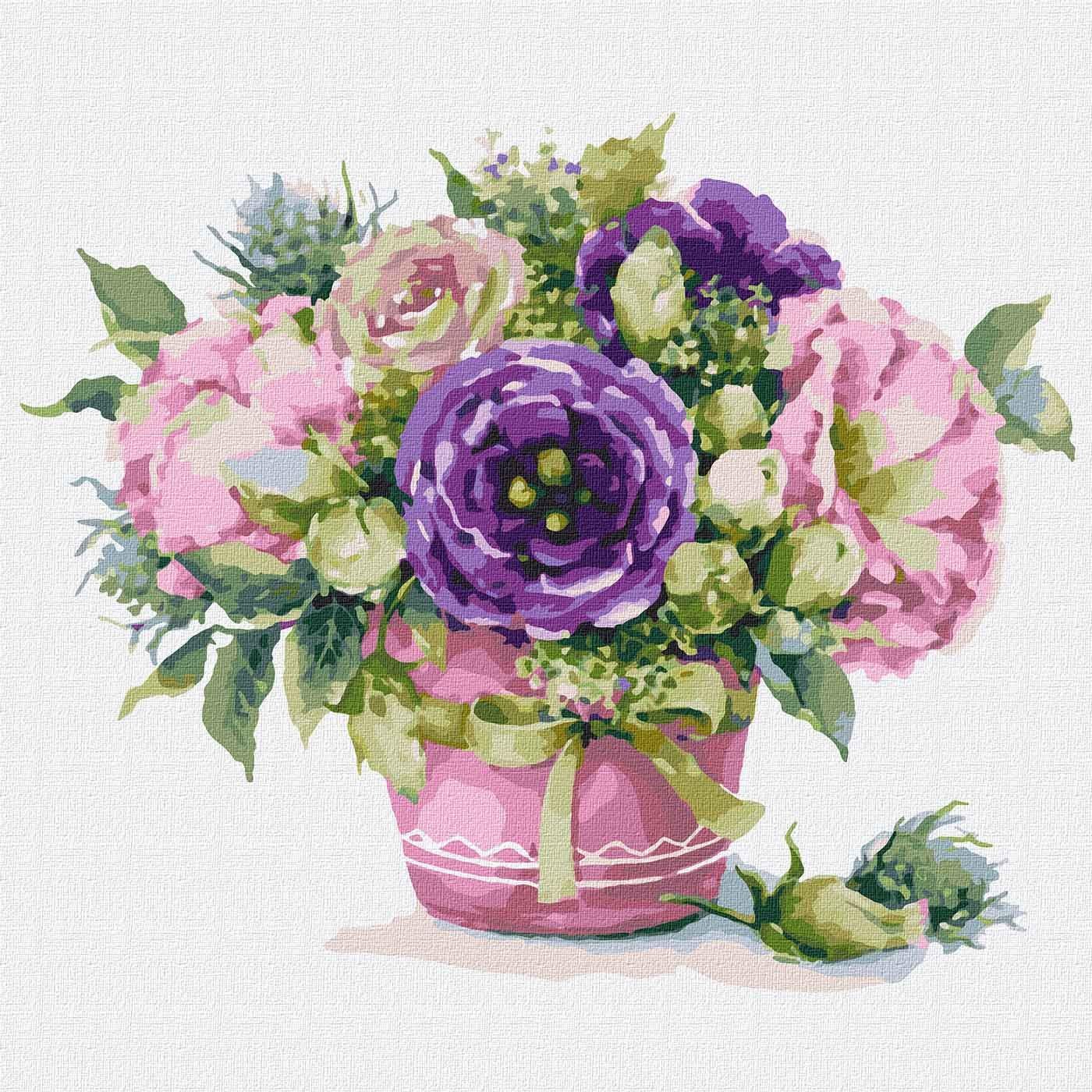 Картина по номерам Идейка Волшебная эустома 30x30 см (KHO2973)