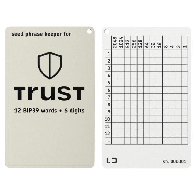 Планшет мнемонический Lapua Seed Phrase Keeper for Trust Wallet 12+1 BIP39 слов 2 шт. (LSPKTW/34076289)