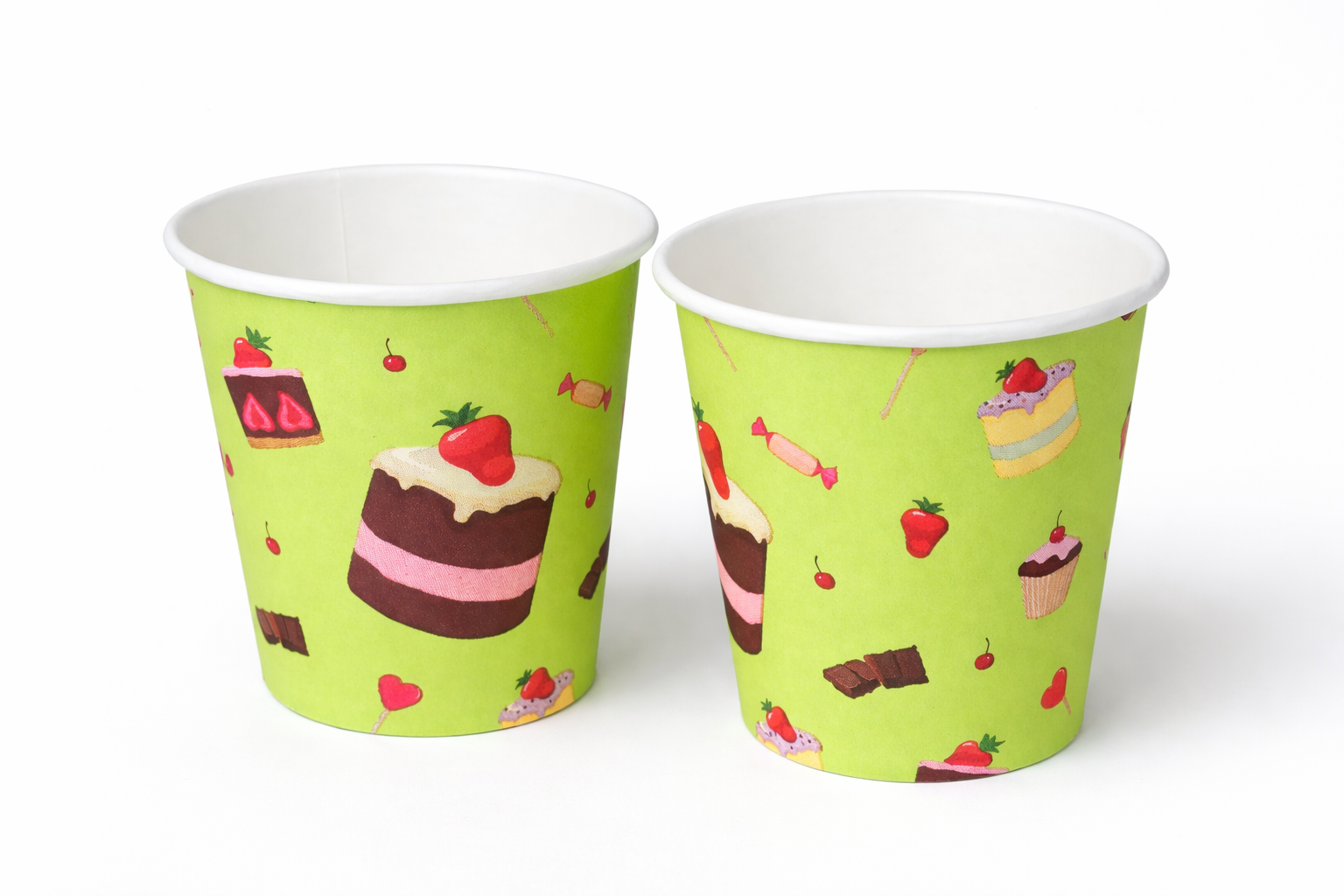 Стаканчики бумажные для кофейни и десертов 190 мл 50 шт. Разноцветный