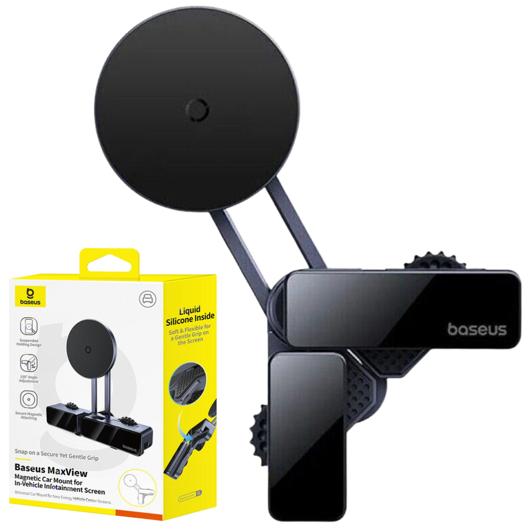 Тримач для iPhone в машину BASEUS MagSafe MaxView Magnetic на екран монітора магнітний (C40180701813-00)
