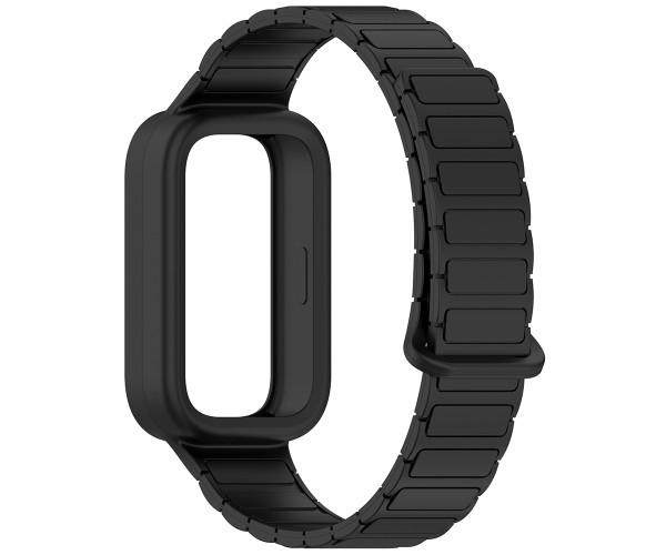 Ремешок Silicone Magnetic для Xiaomi Smart Band 9 Active Черный