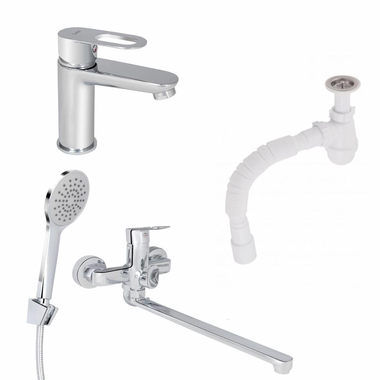 Комплект для Ванной Latwa: Смеситель для раковины LDLAT001CRM45412 и смеситель для ванной LDLAT005CRM45415 (2732514355)