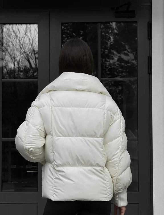 Пуховик жіночий зимовий D&V Coture DV-0011 р. 46 Молочний (29176015) - фото 5 Пуховик жіночий зимовий D&V Coture DV-0011 р. 46 Молочний (29176015) - фото 5
