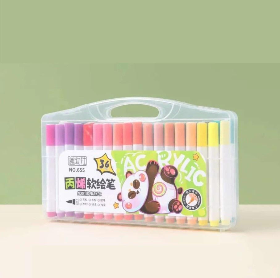 Маркеры акриловые пигментные Water Color Pen с кейсом 36 шт. (23818119) - фото 2 Маркеры акриловые пигментные Water Color Pen с кейсом 36 шт. (23818119) - фото 2