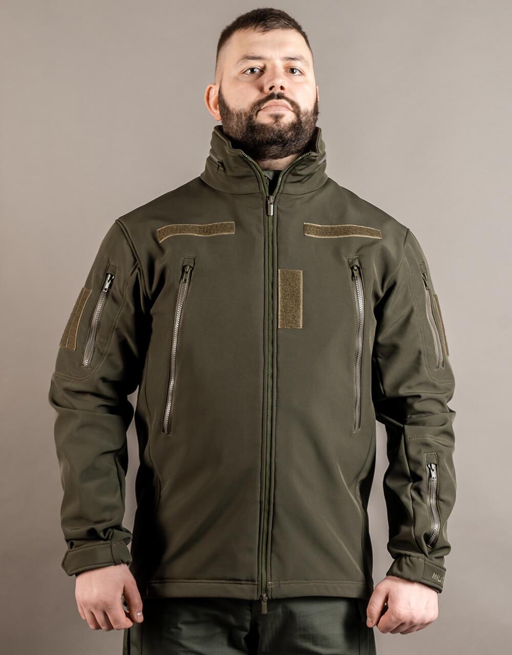 Куртка мужская Soft Shell ветро-водонепроницаемая на флисе Miligus 3XL р. 60-62 Олива - фото 1