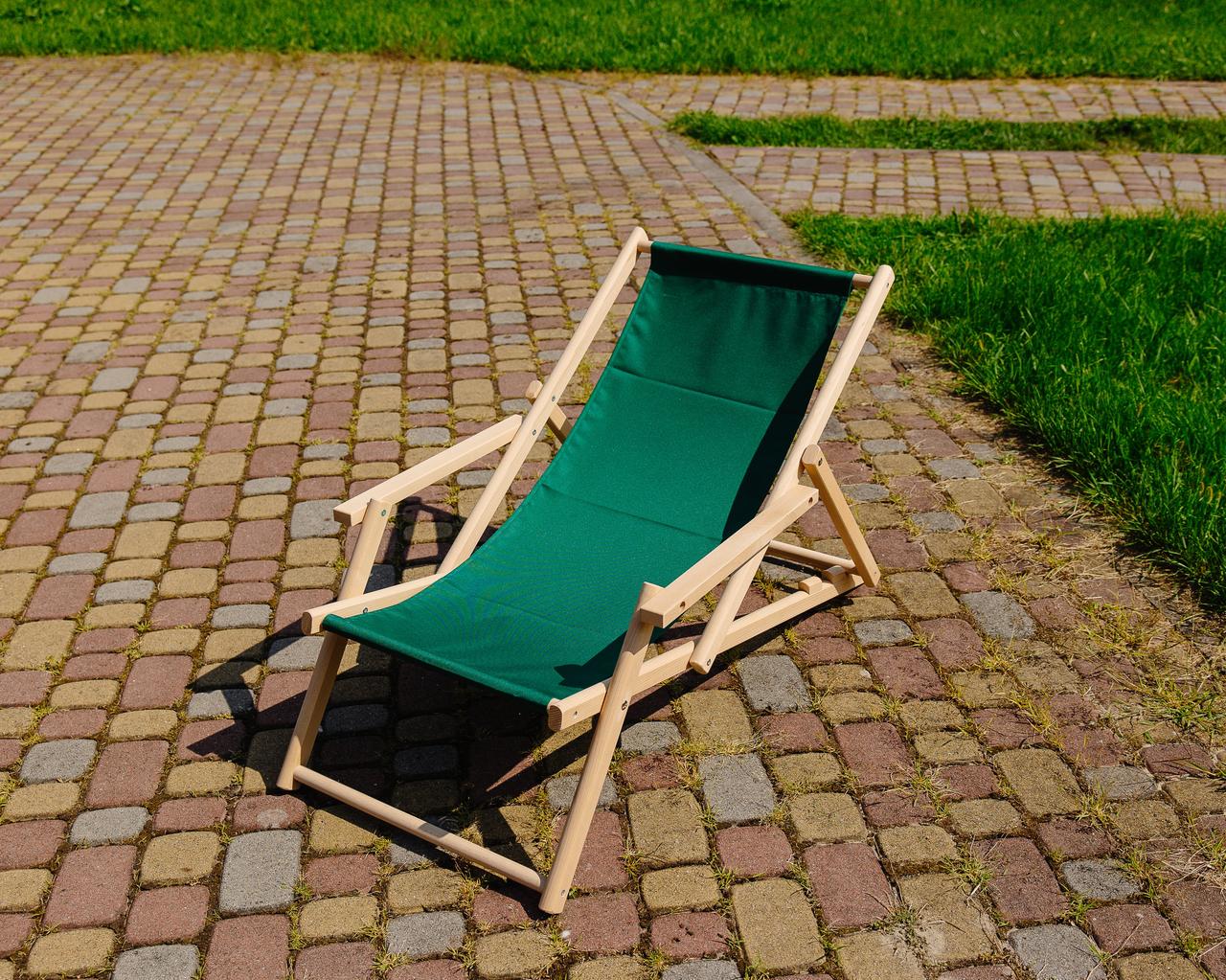 Шезлонг деревянный XRmaster буковый раскладной Зеленый (0002359)