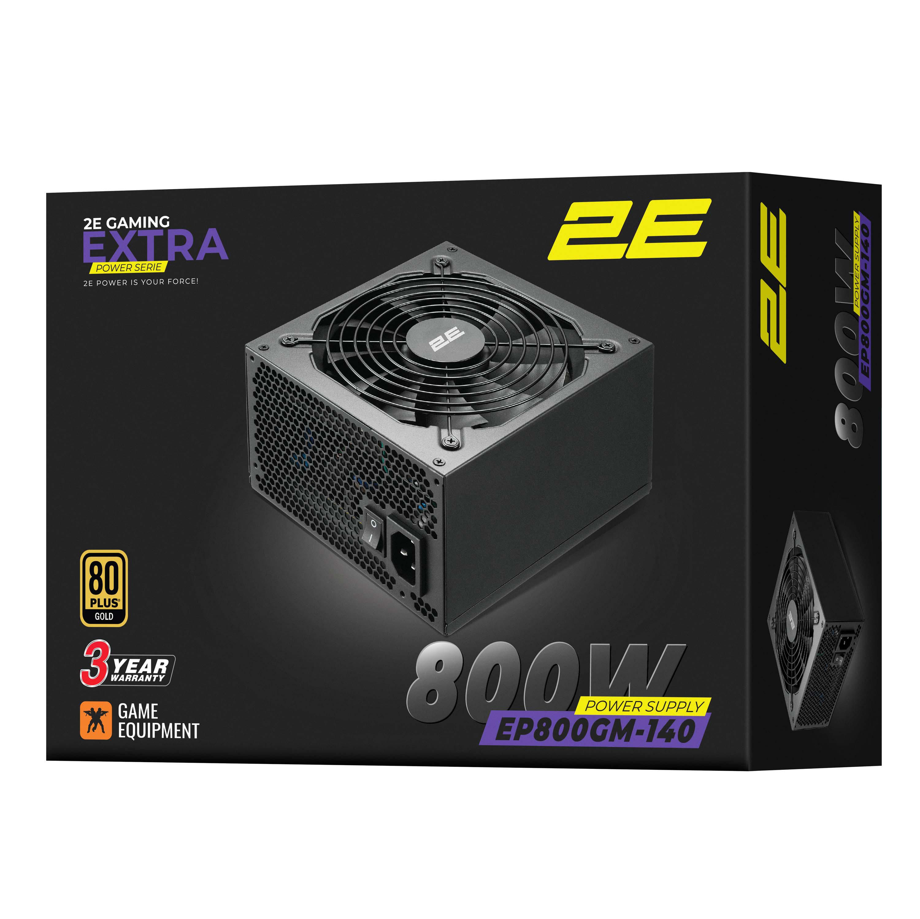 Блок живлення для комп'ютера 2E GAMING Extra Power 800 Вт ATX 1 вентилятор 140 мм (2E-EP800GM-140) - фото 10 Блок живлення для комп'ютера 2E GAMING Extra Power 800 Вт ATX 1 вентилятор 140 мм (2E-EP800GM-140) - фото 10