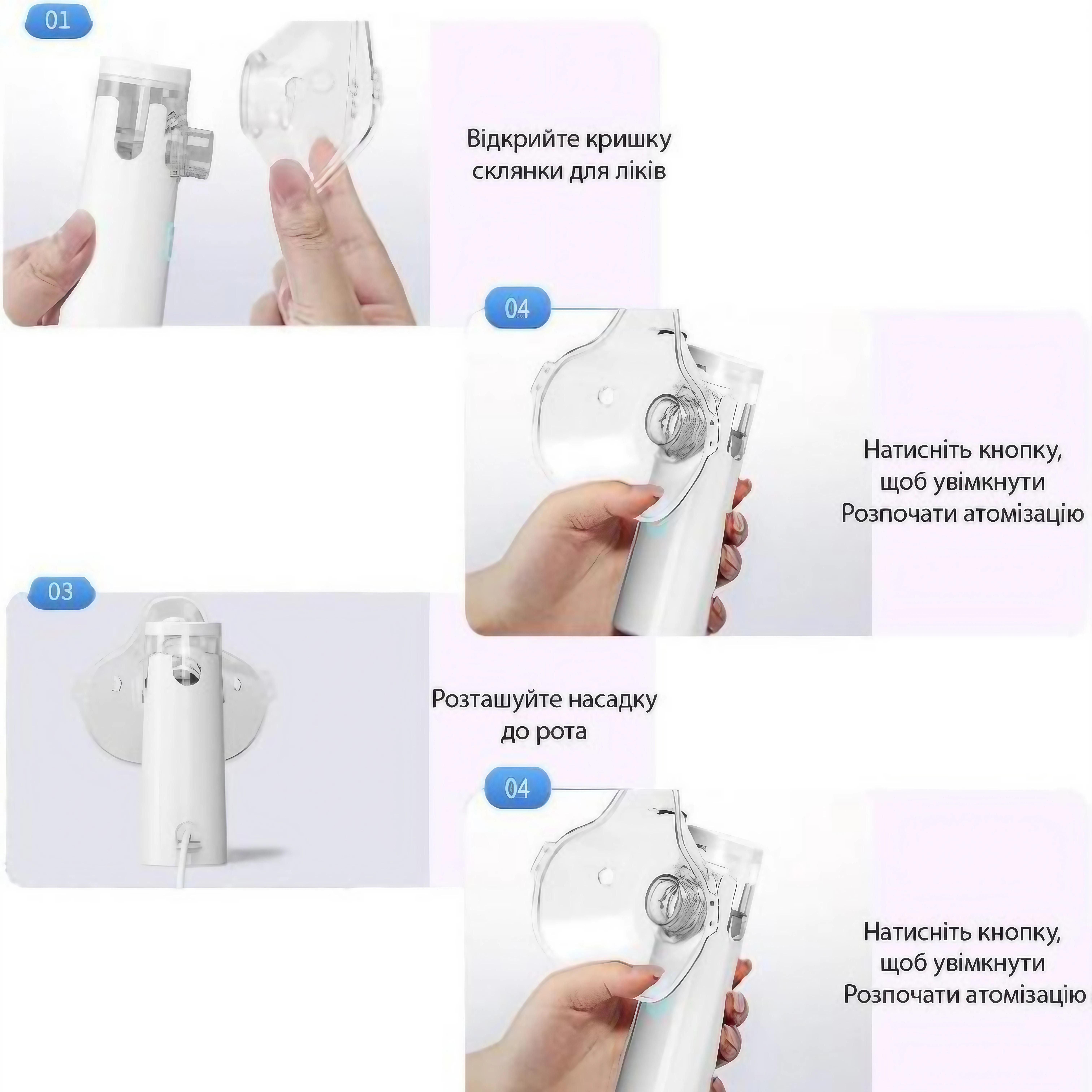 Ингалятор для взрослых и детей портативный ультразвуковой (trx-00009665) - фото 5 Ингалятор для взрослых и детей портативный ультразвуковой (trx-00009665) - фото 5