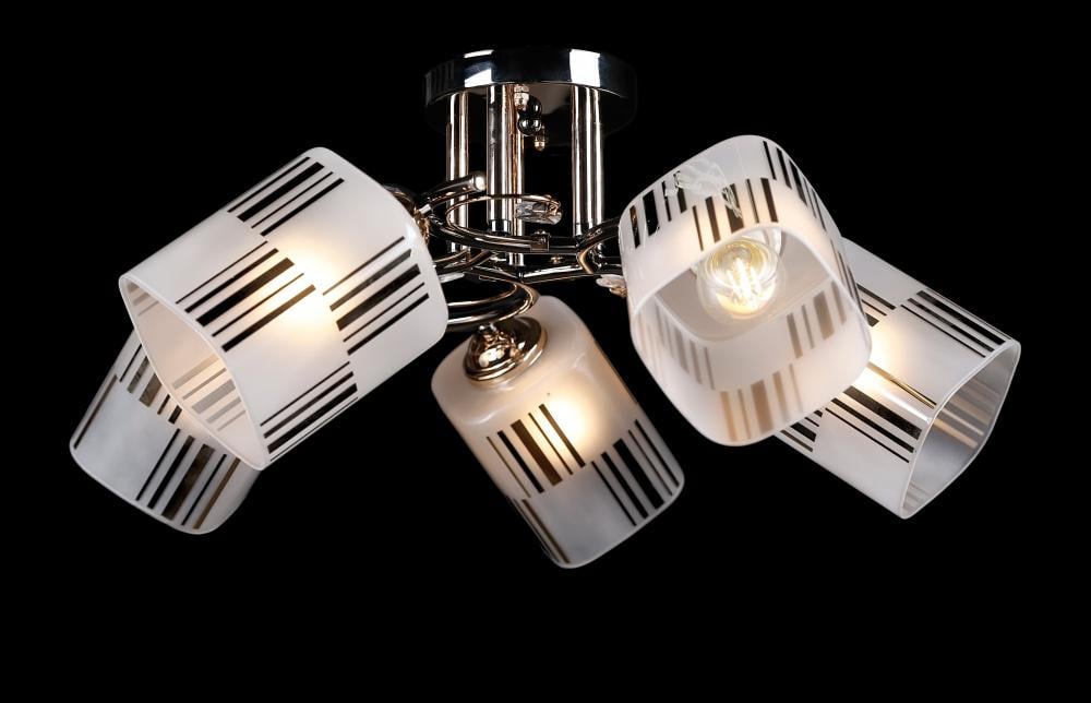 Люстра с плафонами Ray L05546/5 FGD/BLACK (IR006335) Люстра с плафонами Ray L05546/5 FGD/BLACK (IR006335)