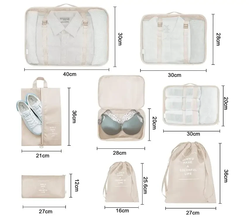 Дорожный органайзер для вещей XL-940 8 шт. - фото 3 Дорожный органайзер для вещей XL-940 8 шт. - фото 3