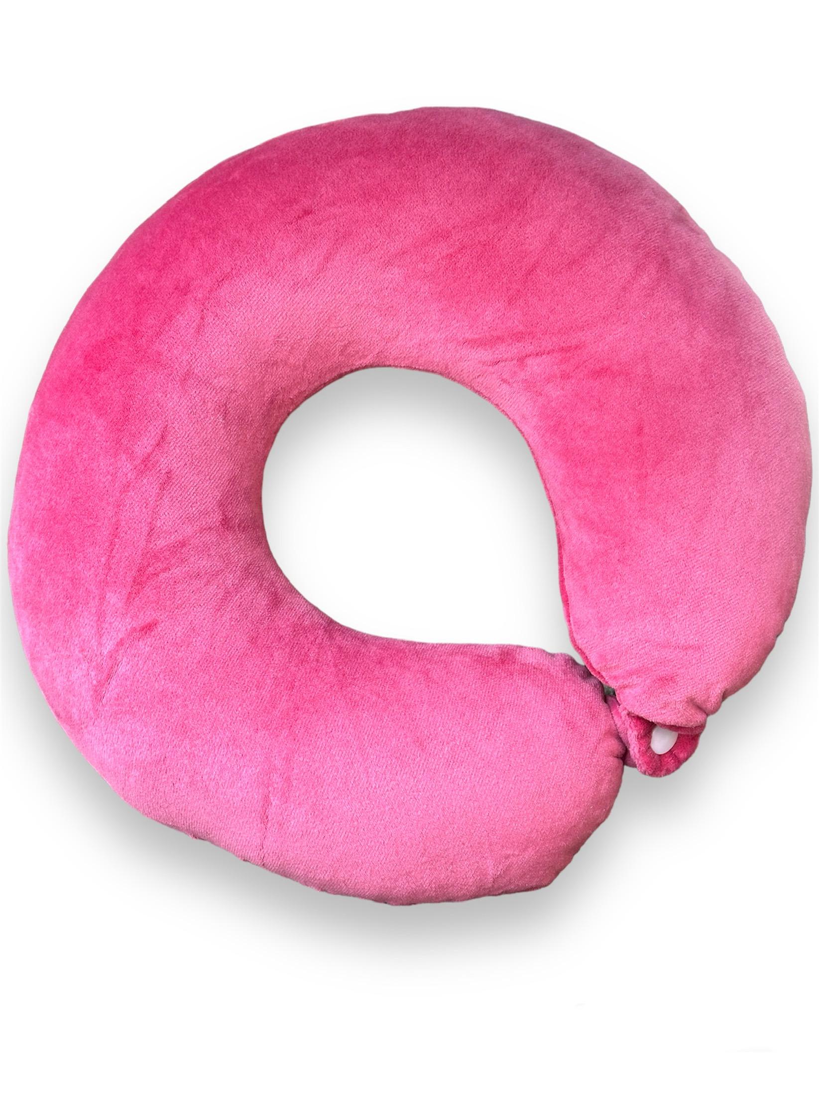 Подушка дорожня під шию 28х27х9 см Рожевий (16513)