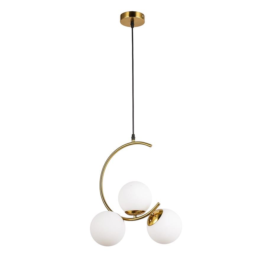 Люстра молекула подвесная Levistella 7529823-3 BRZ/WH плафоны белые Бронза