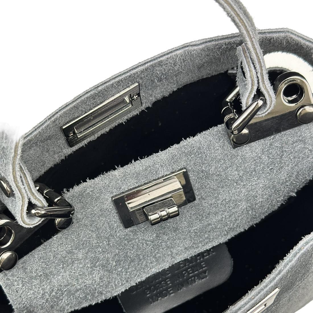 Жіноча сумка крос-боді Royal Bag F-IT-4442G замшева Сірий (8074) - фото 2 Жіноча сумка крос-боді Royal Bag F-IT-4442G замшева Сірий (8074) - фото 2