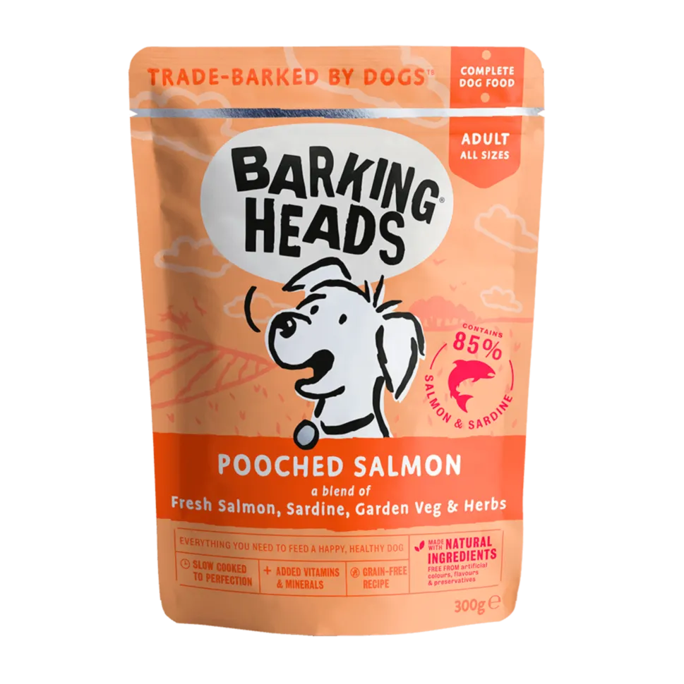 Корм влажный для взрослых собак Barking Heads POOCHED SALMON&SARDINE с лососем и сардинами 300 г (24681336)