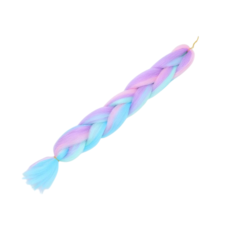 Канекалон мультицвет P02 60 см Голубой/Фиолетовый/Розовый/Мятный (778581)