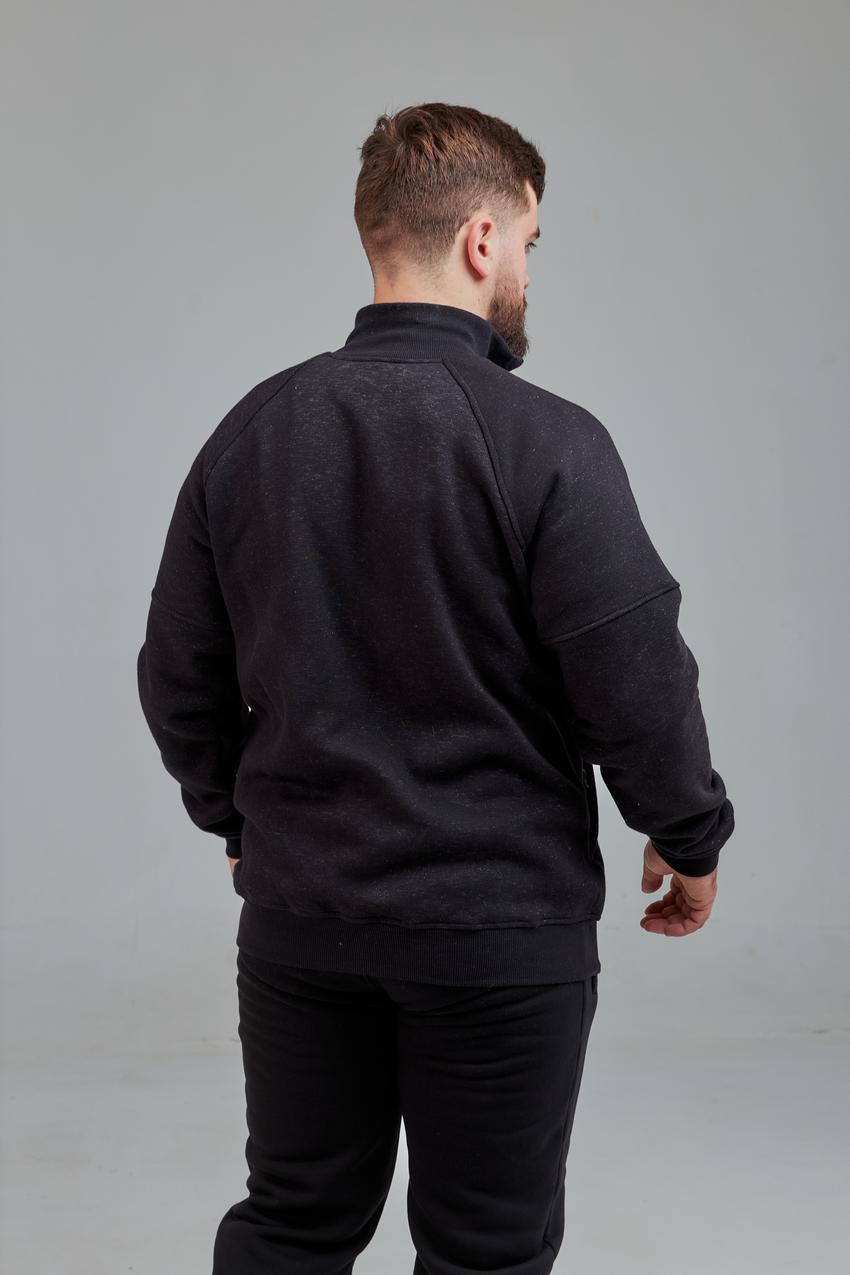 Кофта чоловіча М0143.4 на замку 3XL Чорний флам (636-1-65) - фото 5 Кофта чоловіча М0143.4 на замку 3XL Чорний флам (636-1-65) - фото 5