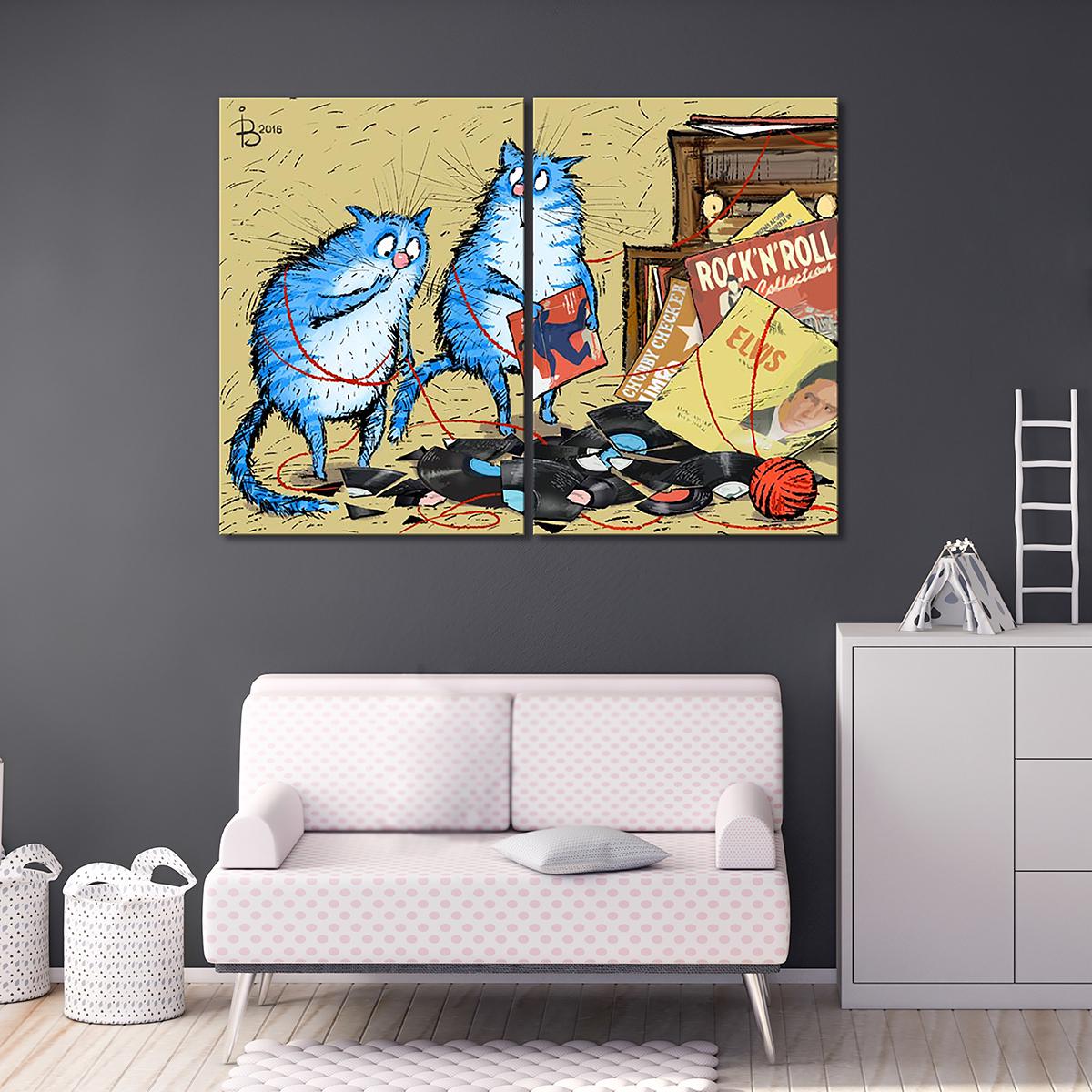 Модульная картина Навредили 2 модуля 90x135 см