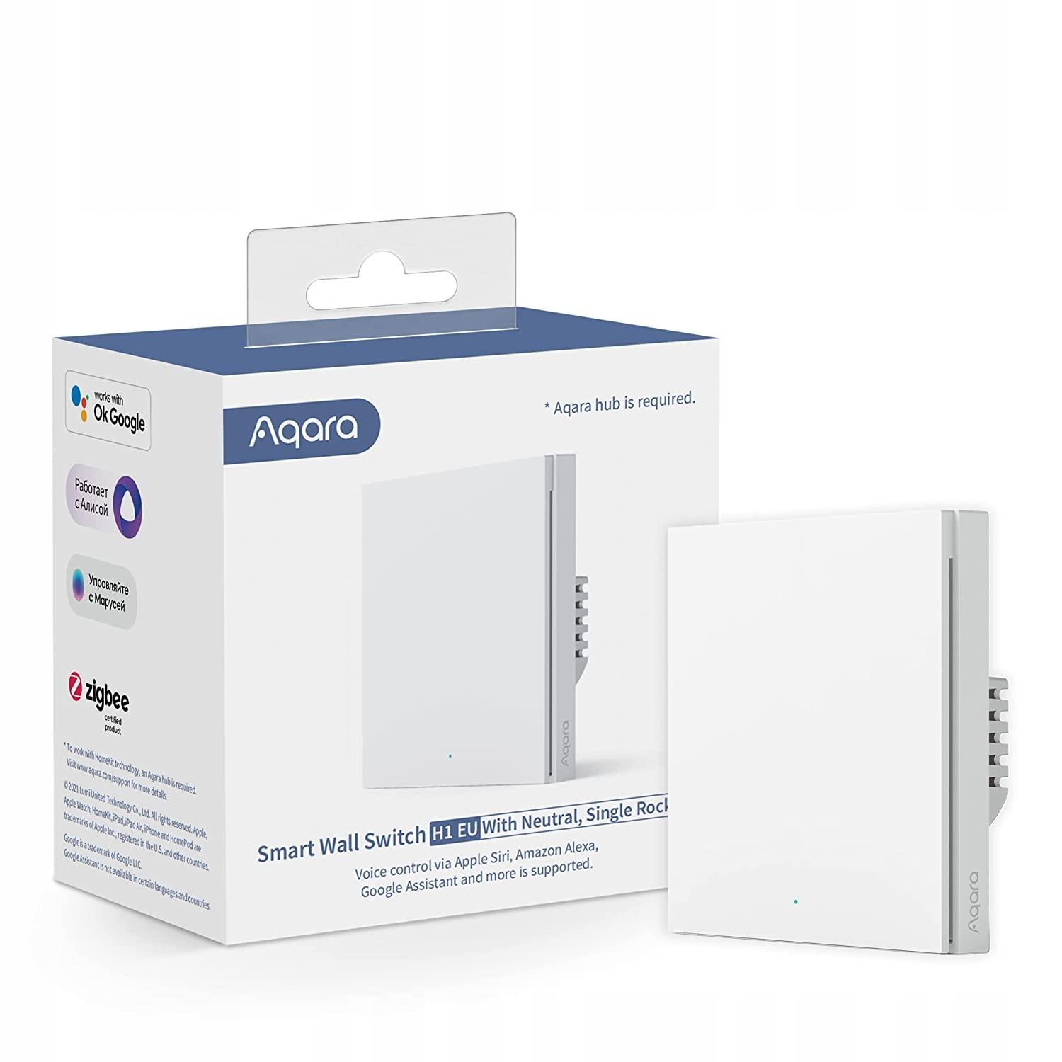 Умный выключатель Aqara Wall Switch H1 EU с нейтралью одна клавиша (WS-EUK03)