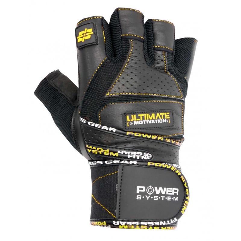 Рукавички для важкої атлетики Power System Ultimate Motivation PS-2810 L Black/Yellow