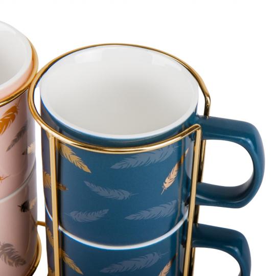 Набір кухлів Elisey Дихання з металевою підставкою 200 мл 4 шт. (9028-027) - фото 5 Набір кухлів Elisey Дихання з металевою підставкою 200 мл 4 шт. (9028-027) - фото 5