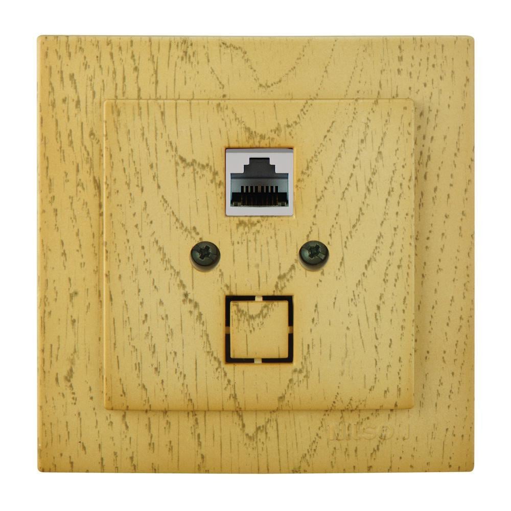 Розетка одинарна комп'ютерна з модулем RJ-45 Nilson Touran Клен Розетка одинарна комп'ютерна з модулем RJ-45 Nilson Touran Клен