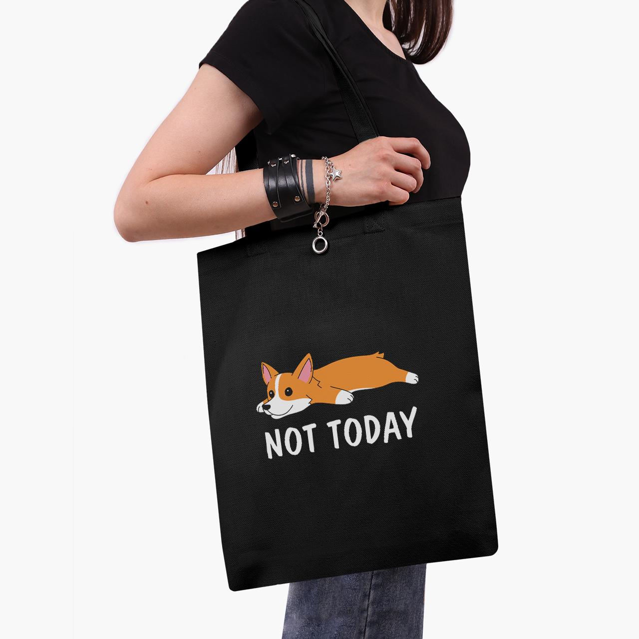 Эко сумка шоппер Not Today 41х35 см Черный (9227-2019-BK)