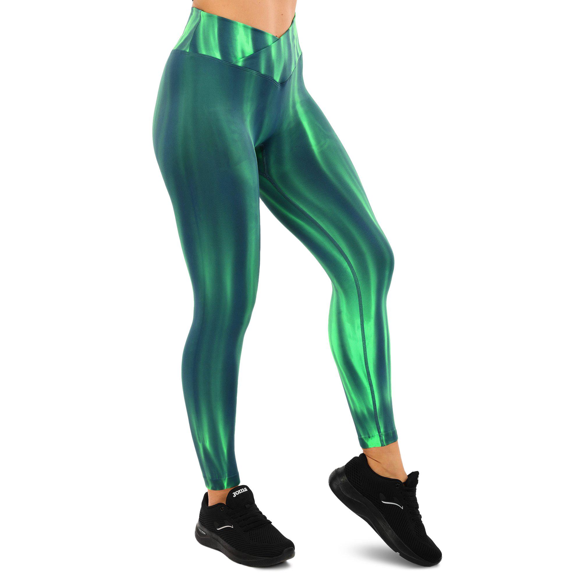 Лосины женские DOMINO 9753 бесшовные с эффектом пуш-ап с разводами S Зеленый (9753_Зеленый_S) - фото 3
