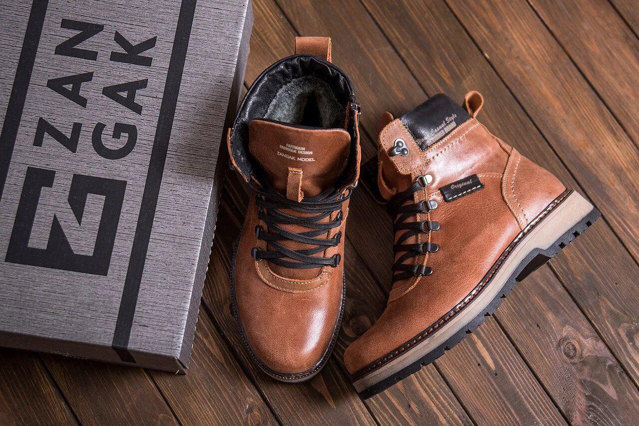 Сапоги мужские зимние кожаные ZG Military Style р. 40 26 см Коричневый (28546176) - фото 10