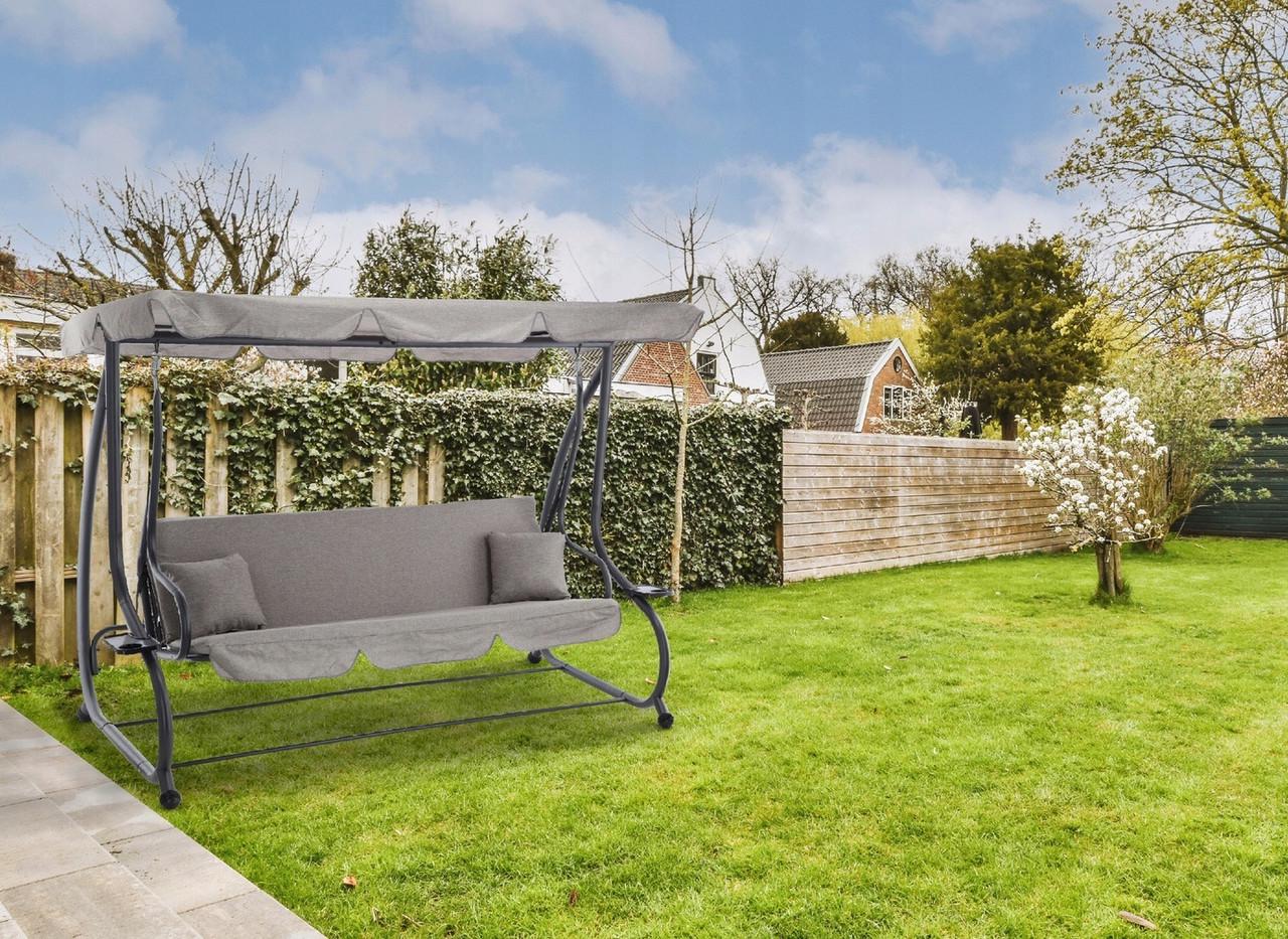 Садовая качеля GardenLine KRE3095 210x120x170 см Серый (2254822348) - фото 6 Садовая качеля GardenLine KRE3095 210x120x170 см Серый (2254822348) - фото 6