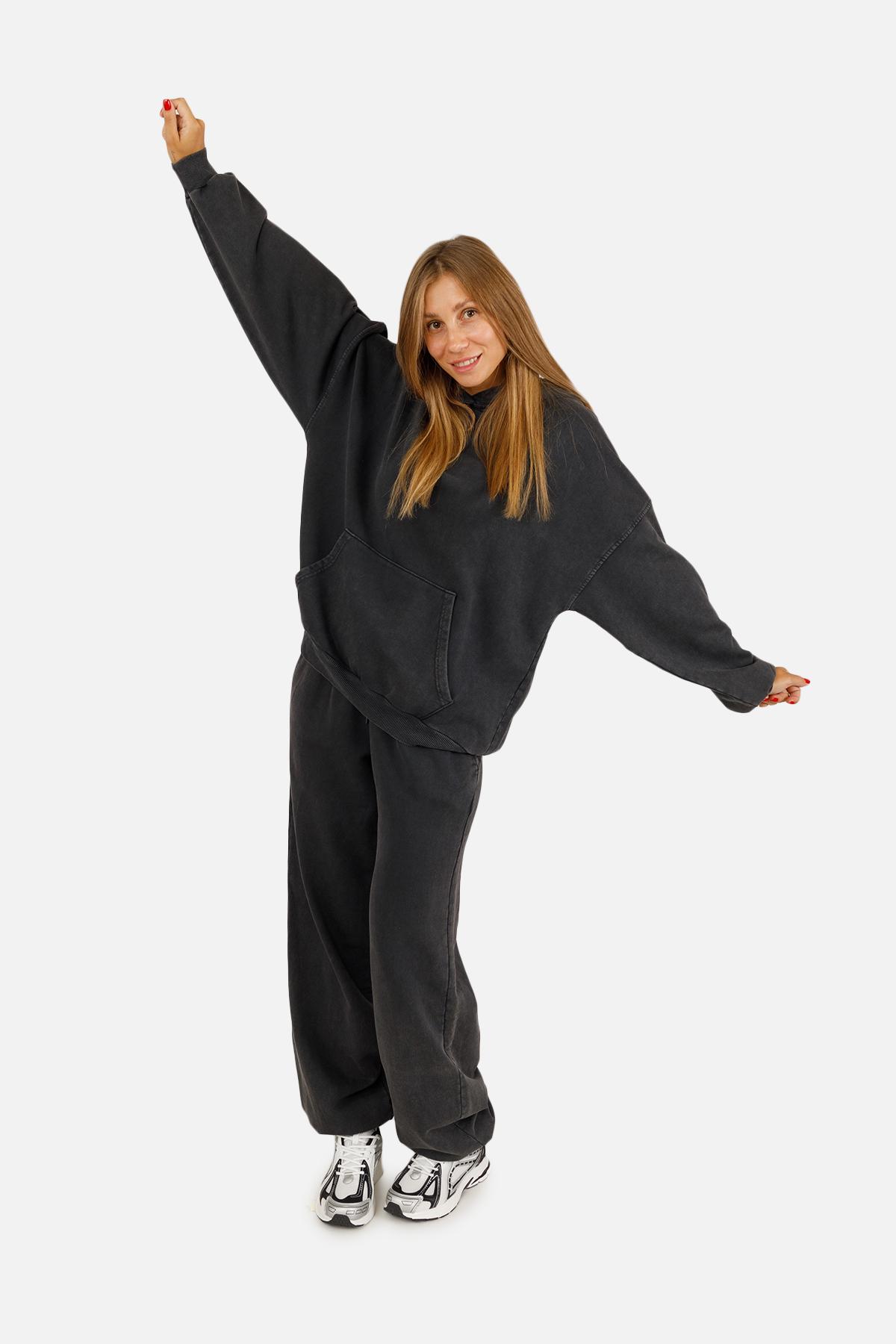 Худі жіноче ЦБ-00257346 р. 46 Темно-сірий (SKT001012737) - фото 2