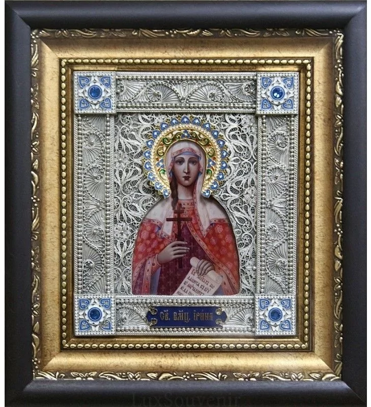 Икона Святая великомученица Ирина из серебра (0103027021)