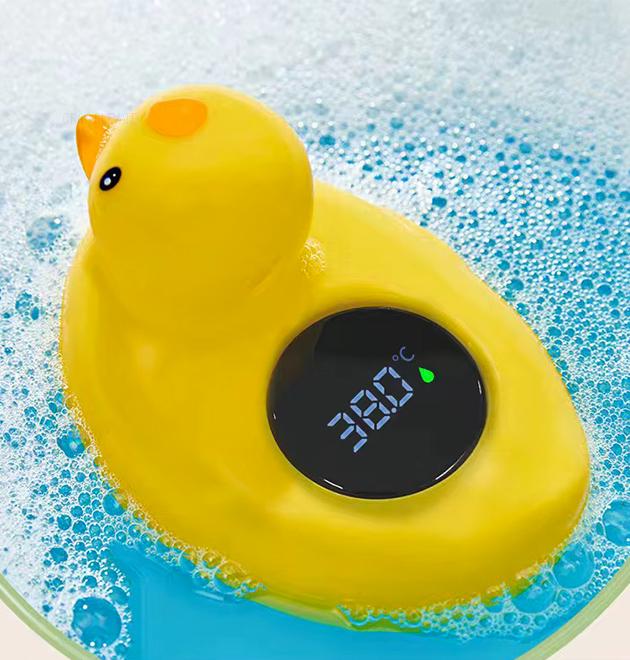 Іграшка термометр для купання дитини у ванну Качка для води з цифровим дисплеєм Жовтий - фото 1