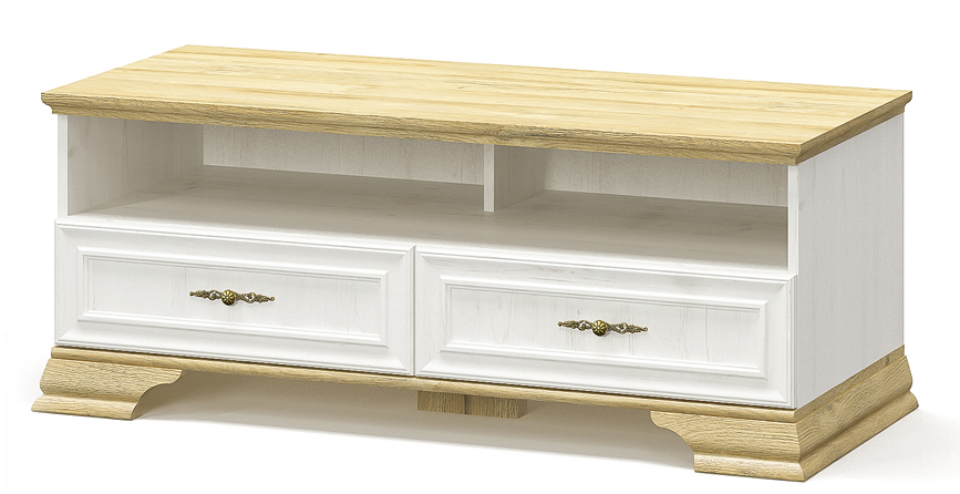 Комод под телевизор Мебель Сервис Ирис 2Ш с выдвижными ящиками 120х47 см Андерсон пайн/Дуб золотой (tumba1_tv_2Sh_Iris_MS)